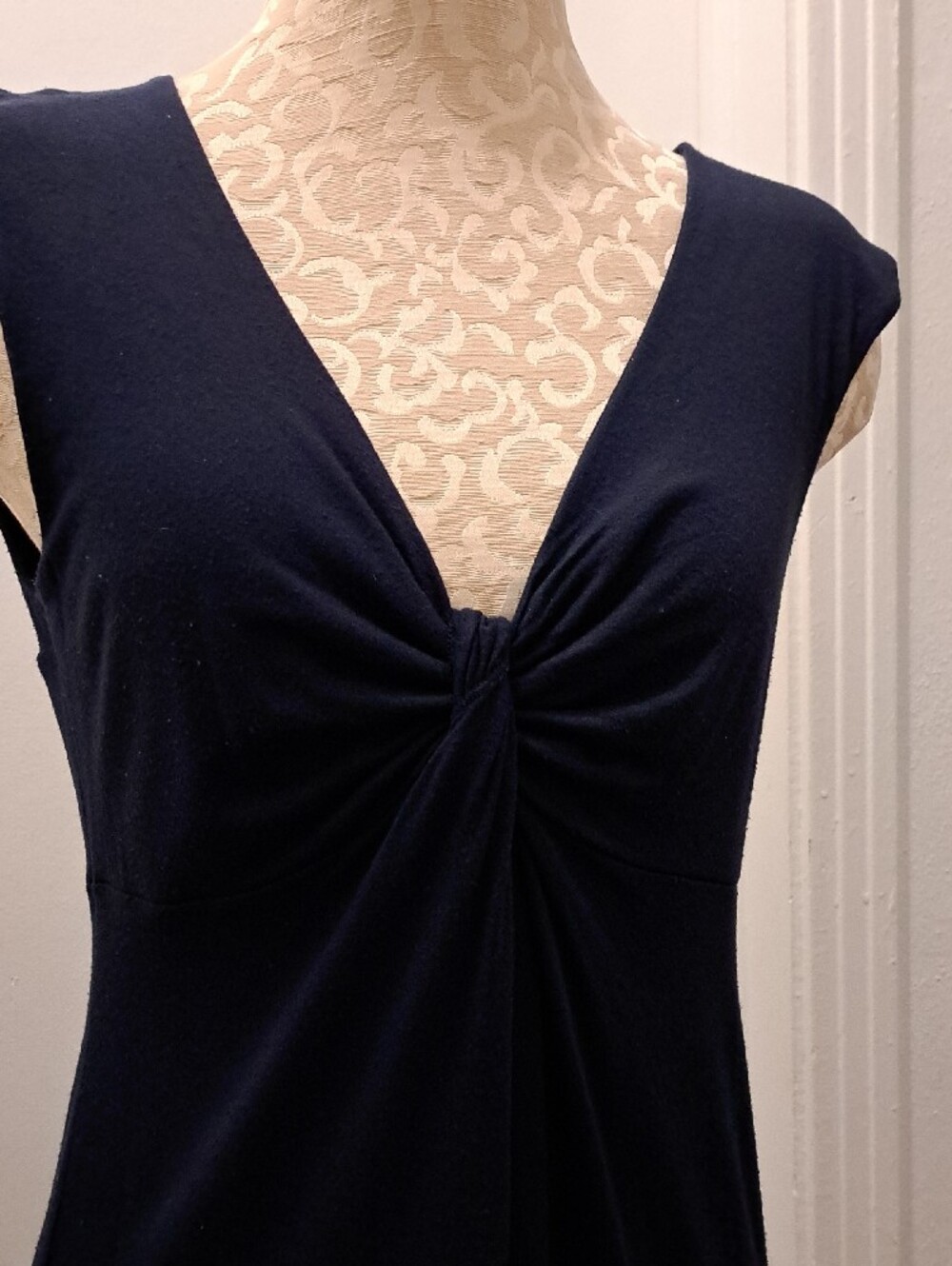 Express Navy Twist-Knot Midi Dress - Picture 2 of 12